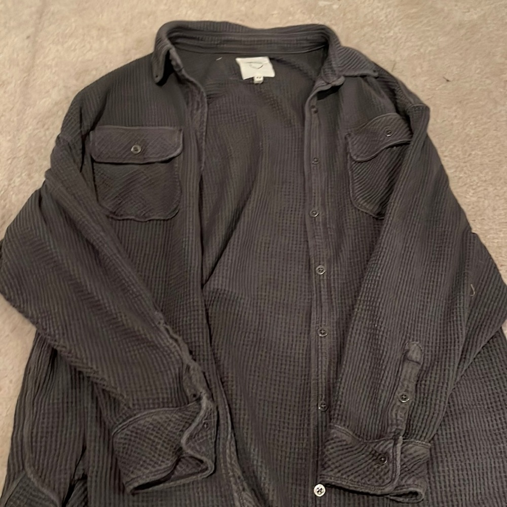 aerie waffle shacket